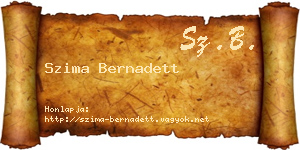 Szima Bernadett névjegykártya